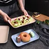 Tallrikar Stora praktiska nordiska stilbordsnacker Serving Plate dessert Tray klass 5 färger Köksverktyg