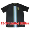 23 24 Argentinas Soccer Jerseys 3 Star Messis Maradona fans Player Version Football Shirts 2023 2024 Limited Edition Special Training Vest Kids Kits Men Uniforms