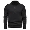 Herrtröjor Stylish tröja Autumn Casual Daily Holiday Long Sleeve Man Regular Light Stretch Solid Color Spring