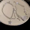 Bangle Luxury Elegent Moonstone Starfish Jellyfish Bracelet For Women Rhinestone Star Chain Birthday Party Gift Y2K Jewelry