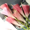 Flores decorativas de alta calidad PU Real Touch Calla Lily ramo artificial para la decoración de flores del hogar nupcial de la boda