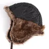 Traper Hats Men Winter Caps Lei Feng Hat Womens Pilot Bomber Faux Fur Skórzowa czapka śniegowa z ucha klapy wiatroodporne ciepło 231130