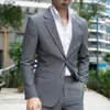 Men's Suits (Blazer Pants) 2 Buttons Slim Fit Solid Jacket Smart Wedding Formal Suit Piece Sets For Man Prom Dress Tuxedo S-5XL