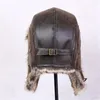 Traper Hats Men Winter Caps Lei Feng Hat Womens Pilot Bomber Faux Fur Skórzowa czapka śniegowa z ucha klapy wiatroodporne ciepło 231130