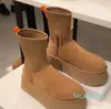 Australie designer bottes de neige ug femmes hiver plate-forme botte bottes de fourrure cheville laine chaussures en peau de mouton véritable cuir c