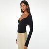 Kobiety Sweters Budowanie stałego koloru Fala jesienna V Okoła okrągła szyja Długie rękaw Wściekłe puste szczupłe koszulę Kobiet Koszulę Seksyjną Setki Setka do 231201
