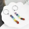 Anahtarlıklar Landards Natural Gems Tassel Keychain Yedi Renk Kuvars Kavuzlu Şifa Kolyesi Araba Araç Sırt Çantası Anahtarlar için R231201