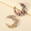 Hoop Earrings 2023 Trend Metal Multicolor Rhinestone Round Birthday Party Creative Jewelry Women's Elegant Accessories Gift