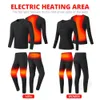 Sous-vêtements thermiques pour femmes Sous-vêtements chauffants Costume Hiver Sous-vêtements thermiques chauffants Hommes USB Électrique Long Johns Polaire Pyjamas Ski Vêtements chauffants S-5XL 231130