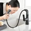 Bathroom Sink Faucets Black/Grey/White Washbasin Faucet Pull Out Brass Mixer Can Be Raised And Adjusted Faucet.