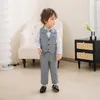 Clothing Sets Banquet Children Boys Gentleman Wedding Suit Spring And Autumn Style British Long-sleeved Party Costume Outfits