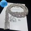 Full Iced Out Classic Box Clasp Moissanite Cuban Link Chain Fine Hip Hop Men Jewelry Cuban Necklace Bling Diamond Chain