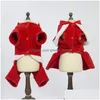 Dog Apparel Christma Jacket Winter Warm Pet Clothes For Small Dogs Coat Clothing Costume Puppy Jackets Santa Claus Drop Delivery Hom Dh1Ct