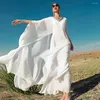 Casual Dresses Chiffon Diamond V-Neck Evening 2023 Wedding Party Maxi Long Robe National Clothing Abaya African