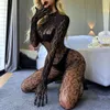JSY – sous-vêtements Sexy pour femmes, Body léopard, résille, Teddy, chemise de nuit, Lingerie érotique, Costumes Porno