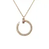 Designer Carter Collier Classique Femmes 18 Carats Plaqué Or Rose Collier De Mode Polyvalent Diamant Intégration Collier Court Chaîne Bijoux