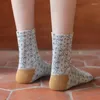 Chaussettes femme Lolita Kawaii rétro mode dentelle Vintage élégant Harajuku ethnique mignon broderie japonaise