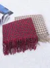 Halsdukar avslappnad stickad halsduk huvudduk vinter kvinnor damer män preppy rutig varm halsve pashmina mujer femme manlig foulard wrap sjal