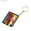 Keychains Lanyards BBQ Food Keychain Teppanyaki Toy Model Car Key Backpack Bag Charms Restaurant Client Gift Chef Cook Keyring Jewelry R231201