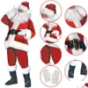 Autres vêtements 7 pièces Set Costume de Noël Adt Veet Cuir Cosplay Vêtements du Père Noël pour les accessoires de fête Adts Lj201127 Drop Deliver Dhgd3