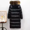 Kvinnor Down Parkas Fake Fur Autumn Winter Coat Män Lång jacka för mäns glansiga kläder Varma parka vattentätt huva snö slitage 231201