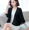 Sciarpe Camicia coreana in chiffon Estate Sottile Morbido Cardigan corto Mantello da donna Abbigliamento per protezione solare femminile Scialle per protezione solare da spiaggia