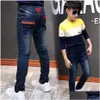 Jeans Boys Clothes 3-11T Spring Cotton Long Trousers Kids Children Korean Style Denim Teenage High Quality Pants F1203 Drop Delivery B Dhcws