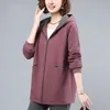 Women's Trench Coats Middle-aged Mothers Short Cotton Coat 2023 Spring And Autumn Women Fashionable Casual Hooded Jacket Warm T460