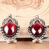 Dangle Earrings S925 Sterling Silver Thai Garnet Vintage Jewelry Lay Blue Ear