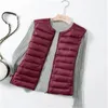 Women's Vests 8XL Autumn Winter Women Sleeveless Waistcoat Warm Puffer Jacket Ultra Light White Duck Down Vest Female Short Oversize Outwear 231130