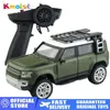 Electric/RC Car 1/24 RC Car Crawling All Terrain Miniature Alloy Metal Hard Body Defender Led Lights 2.4G Radio Control 4WD Crawler Toy For Boys 231130