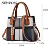 Poss Handbag Mulheres costurando bolsas de mensagens selvagens Marca de designer saco de ombro xadrez feminino 231221