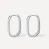 Hoopörhängen 925 Silver Needle Oval Earring For Women Girls Fashion Party Wedding Jewelry E742