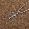 Mężczyźni długie klasyczne złotą biżuterię naszyjniki Naszyjnik Kobiety 18K wisiorek Diamentowy łańcuch mody łańcuchy Cross Punk 50cm2574