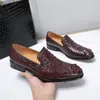 Kleidschuhe Exotische echte Krokodilhaut Handgefertigte braune authentische echte Alligatorleder-Männer-Schnür-Loafer von höchster Qualität für Herren