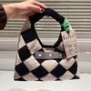 Borsa a tracolla sotto le ascelle in lana lavorata a maglia di design da donna Hobo Italia Marchio di lusso Mar Borse a tracolla con reticolo di diamanti lavorati a maglia Borse a tracolla in tessuto patchwork moda donna