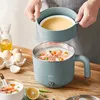 Bear Elektrischer Hot Pot mit Dampfgarer, tragbarer 1,2-Liter-Topfkocher, Schnellnudelkocher aus Edelstahl, Mini-Hot Pot-Schlafsaal-Ramenkocher, Küchengeräte