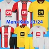 23 24 SHEFFIELD Home Soccer Jerseys Kit de promotion Sander Berge United John Egan Rhian Brewster Anel Ahmedhodzic Oliver Kit de gardien de but Maillot de football pour enfants