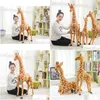 Gevulde pluche dieren Enorme echte giraffenspeelgoed Schattige dierenpoppen Zachte simulatiepop Verjaardagscadeau Kinderspeelgoed Slaapkamerdecoratie W220402 Dr Dhc2Q