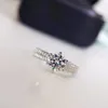 Cluster Ringe Q2023 Trend Fingerring Silber Farbe Für Frauen Riesige Zirkon Stein Versprechen Hochzeit Engagement Zubehör