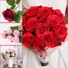 Fleurs décoratives 5 pièces Roses artificielles saint valentin Simulation soie Rose mariage décoration de la maison fausses plantes bricolage couronne fournitures