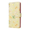 Fashion Flower Print Leather Wallet Falls för Samsung S24 Ultra S24 Plus A25 A35 A45 A55 A05 A05S A15 5G Anti-THE BRUSH FUTROLT Torkad Daisy ID Card Slot Holder Pouch