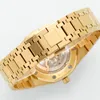 Relógio masculino de luxo 41mm mostrador dourado com pulseira de aço inoxidável relógio mecânico automático relógio de safira vidro à prova d'água relógio king dhagtes Montre De Luxe