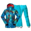 Skiing Suits Waterproof Jacket and Pant Suit for Women Snow Clothing Outdoor Wear Snowboarding Sets Winter Costumes GS 10K 231201