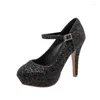 Kleidschuhe Pumps Frühling und Herbst Flacher Mund Mode Vielseitig Sexy Nachtclub Kristall Bling Damen High10,5 cm Plus Größe 32-43