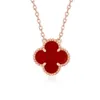 مصمم فاخر Van Clover Necklace 18K Gold Clover Netlace AU750 Rose Gold Callarbone Chain For Girlfriend and Box