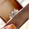 Обручальные кольца DRlove Романтическая капля циркония для женщин Обручальное кольцо с блестящими кристаллами Эстетические украшения