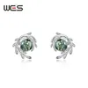 Stud Wes 925 Sterling Silver Natural 6*6mm Moss Agate Gemstone Stud Earrings For Woman Friends Christmas Party Gifts Fine Jewelry 231130
