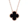 مصمم فاخر Van Clover Necklace 18K Gold Clover Netlace AU750 Rose Gold Callarbone Chain For Girlfriend and Box