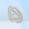 ハンドノットナチュラル89mm白い淡水真珠のネックレスセーターチェーンロング80cmファッション8601187